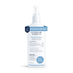 Spray Veterinary Formula pour chien, bouteille de 8 oz, tue puces et tiques au contact.