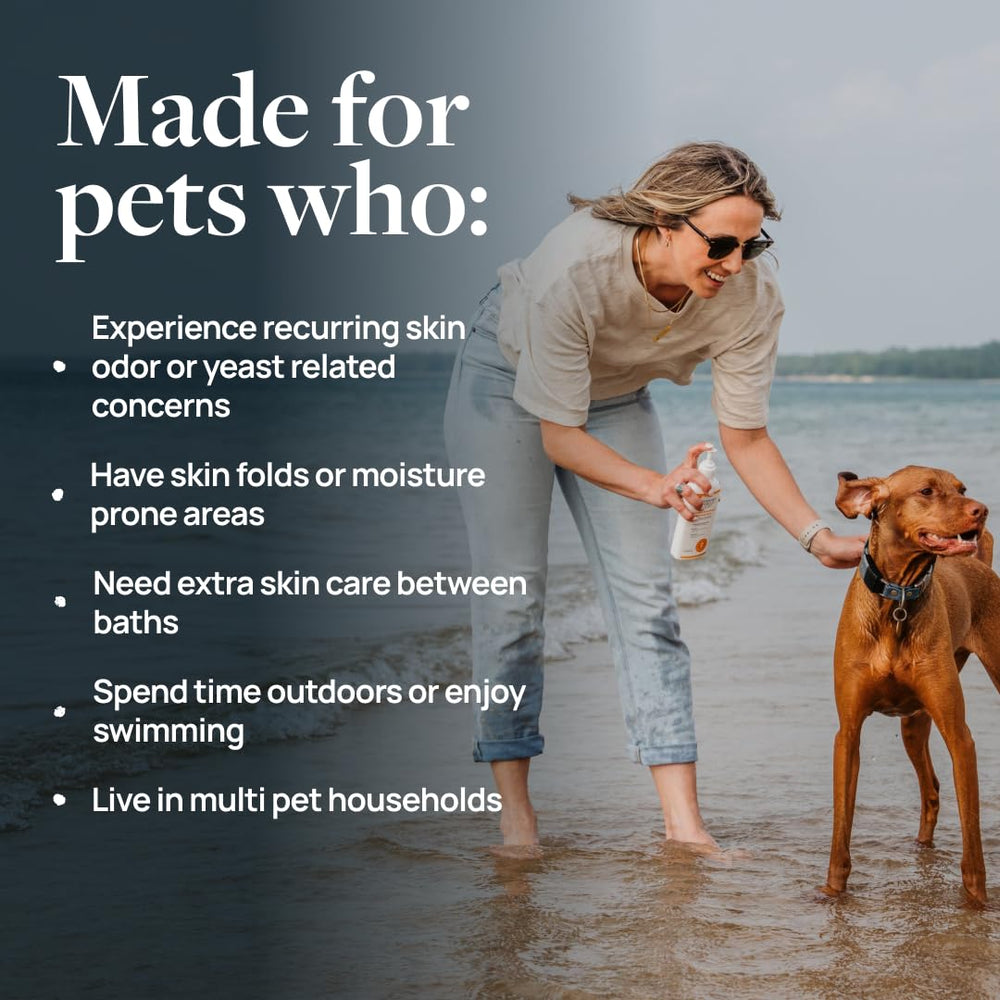Utilisation pratique sans bain fréquent avec Veterinary Formula Clinical Care.