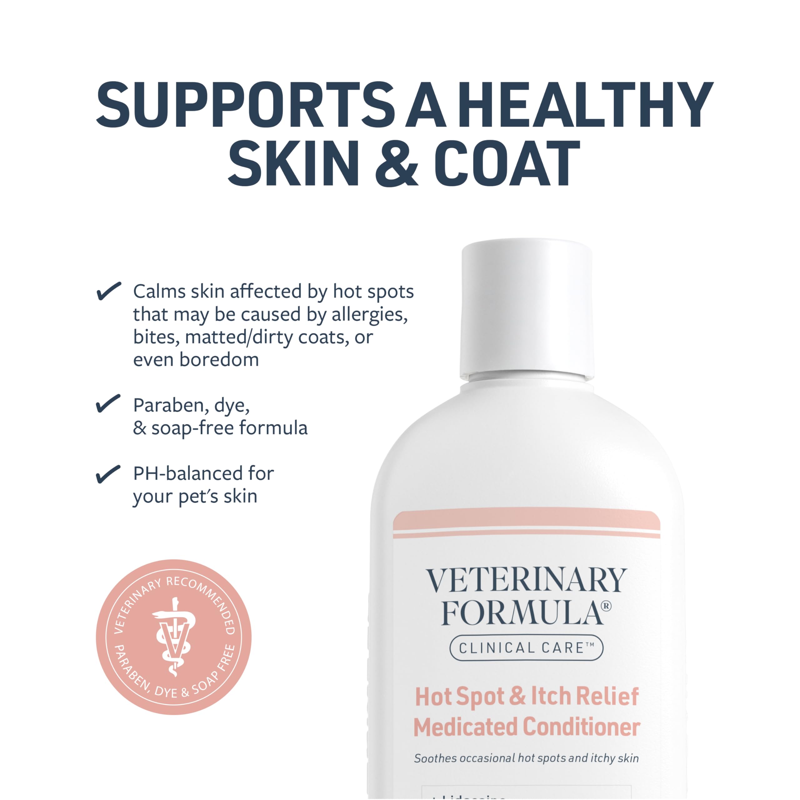Pelage plus lustré et peau plus douce après utilisation du conditionneur.
