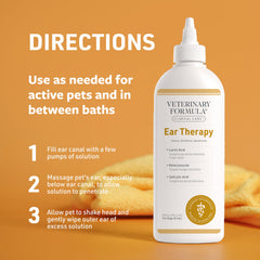 Parfum léger et soin doux de Veterinary Formula Ear Therapy pour oreilles sensibles.