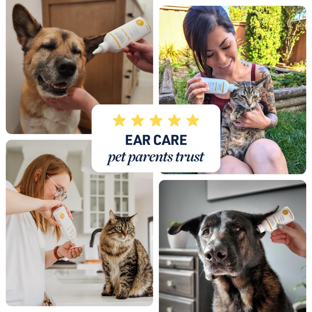 Conditionnement en 2 packs Veterinary Formula Ear Therapy pratique pour plusieurs animaux.