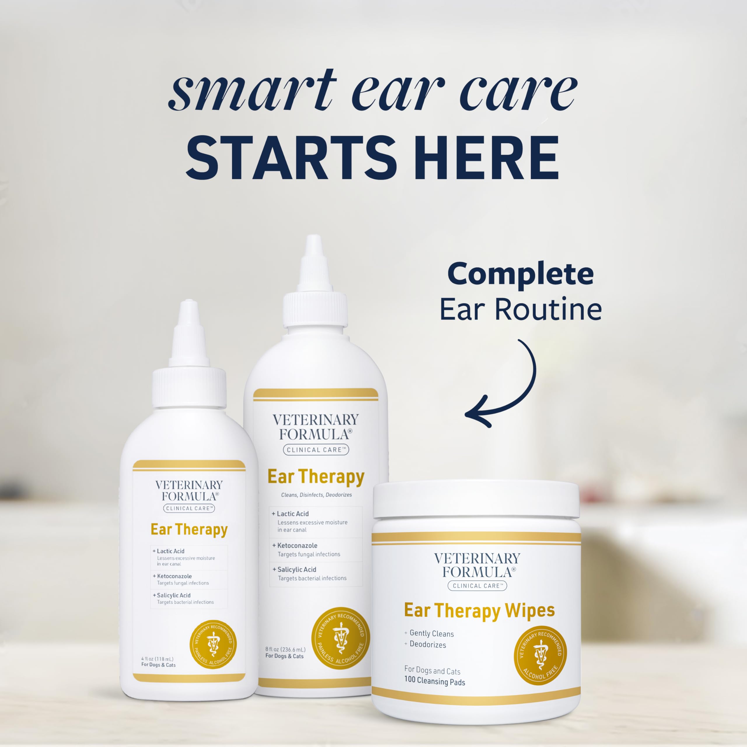 Solution abordable de Veterinary Formula Ear Therapy pour l’hygiène des oreilles.