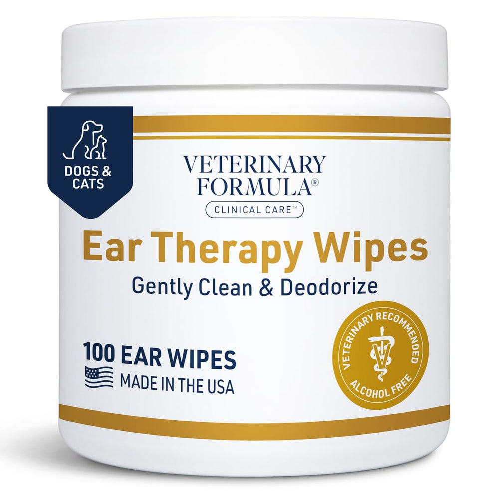 Lingettes Veterinary Formula pour oreilles, boîte 100, nettoyage rapide de l'extérieur sans alcool.