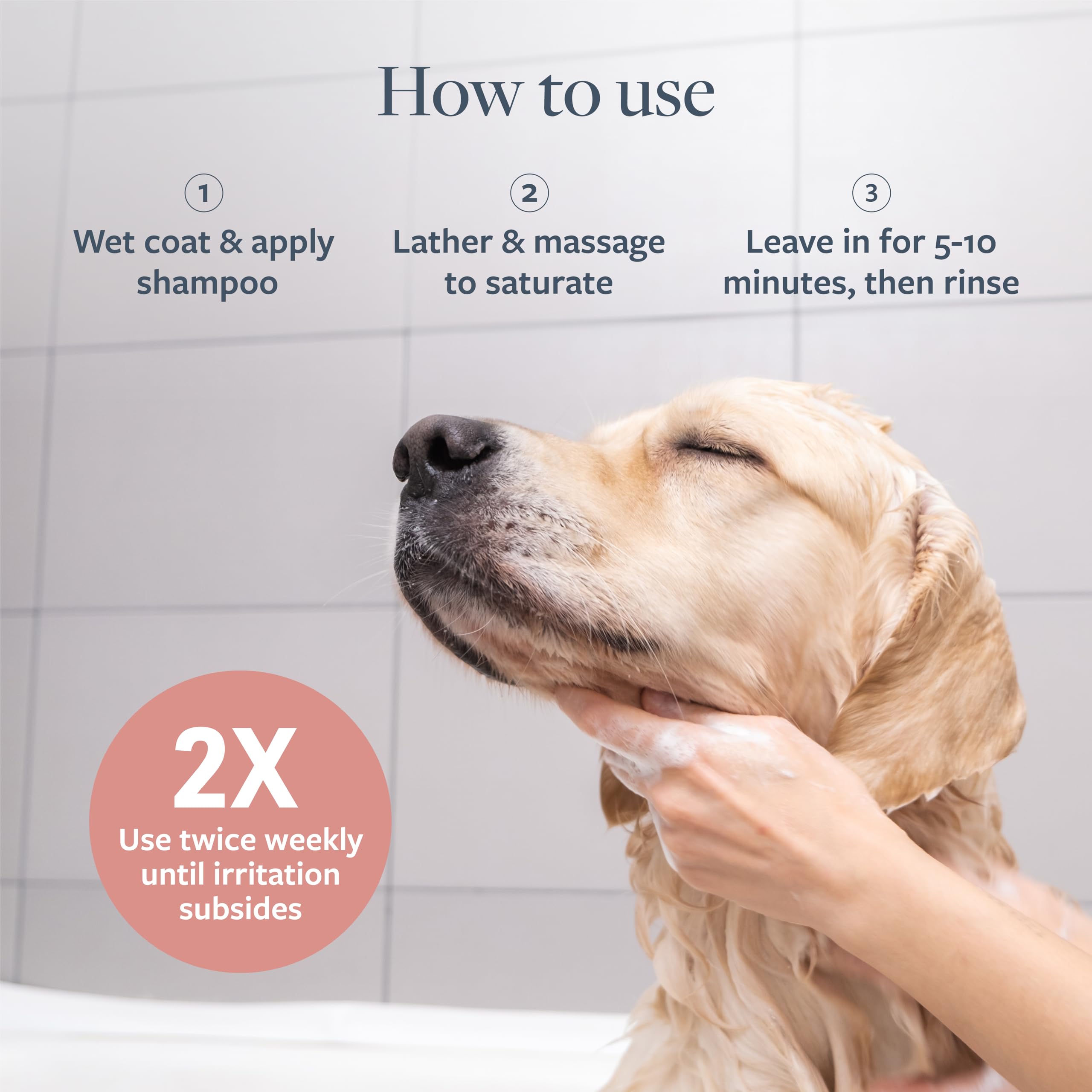 Sans colorants Veterinary Formula, flacon, respecte la peau sensible des chiens et chats.