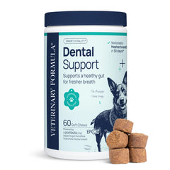 Smart Vitality de Veterinary Formula, boîte de friandises molles pour chien, haleine plus fraîche.