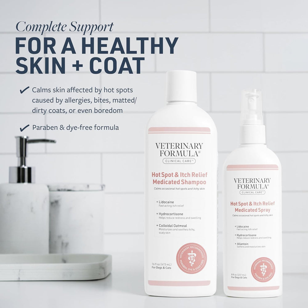 Brume anti-démangeaisons Veterinary Formula, pratique entre les bains pour soulager les irritations.