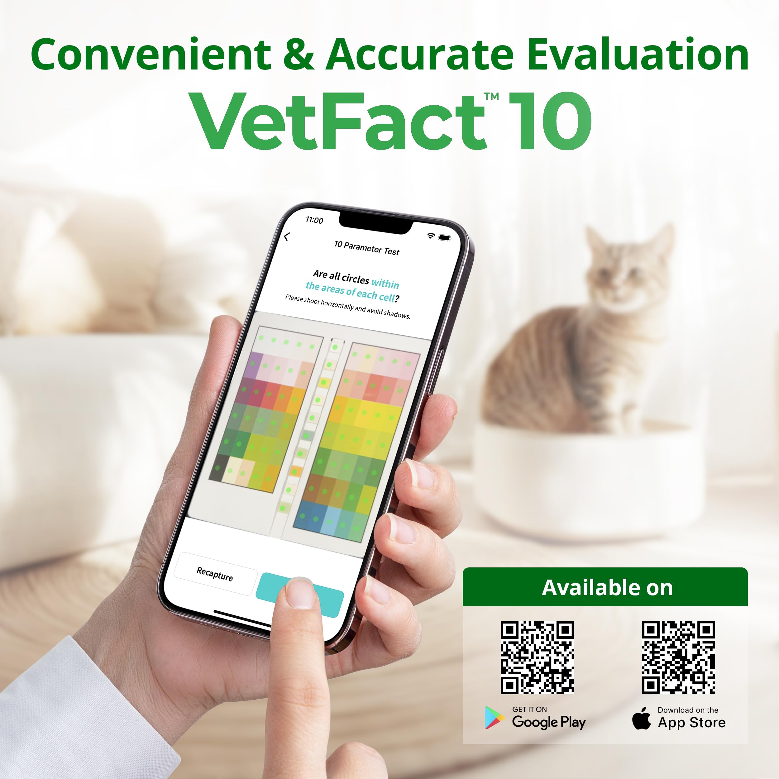 VetFact: l’application mobile analyse les résultats des bandelettes.