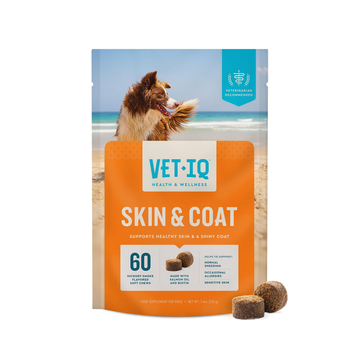 VetIQ pelage brillant; complément pour chiens, soutien du pelage sain.