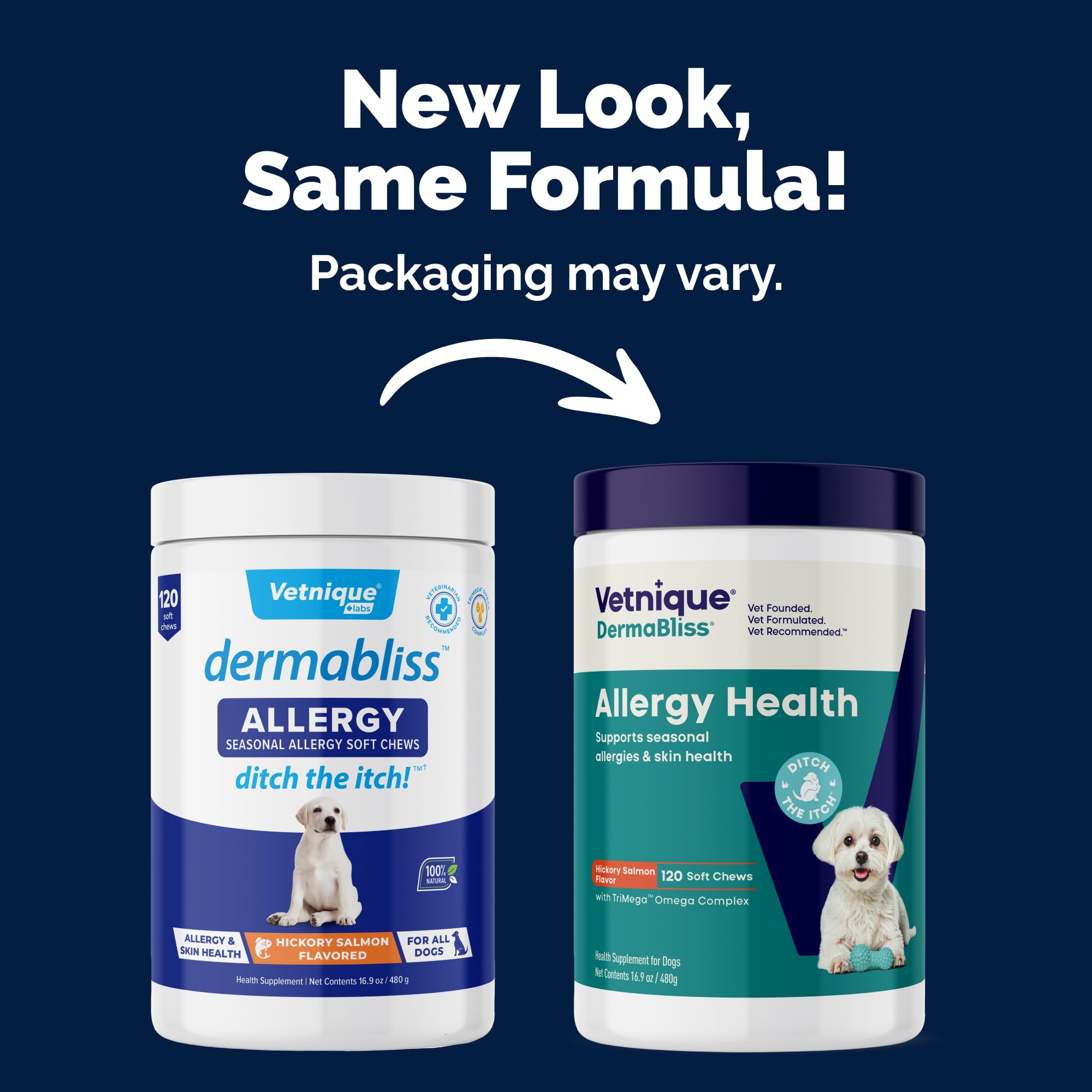 Vetnique DermaBliss – bouchées pour chien, soutien quotidien de la peau.