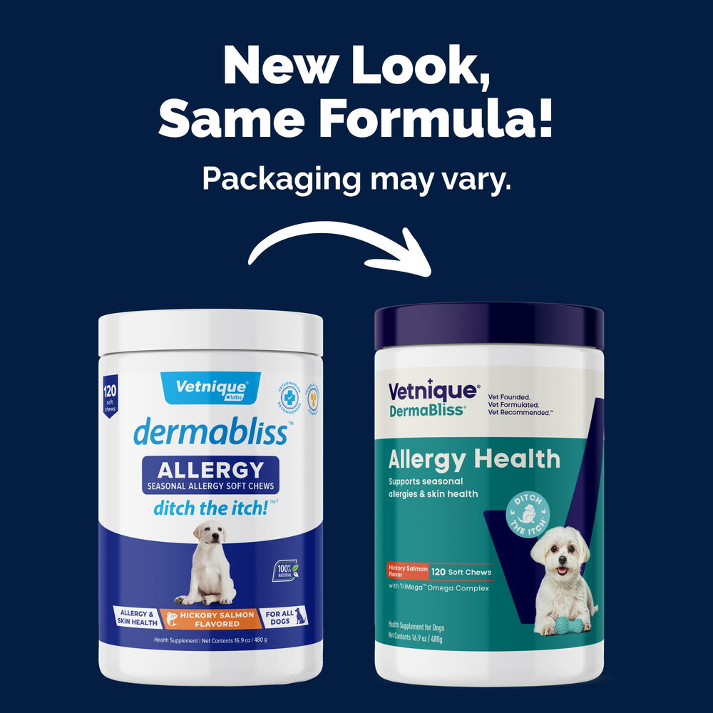 Vetnique DermaBliss – bouchées pour chien, soutien quotidien de la peau.