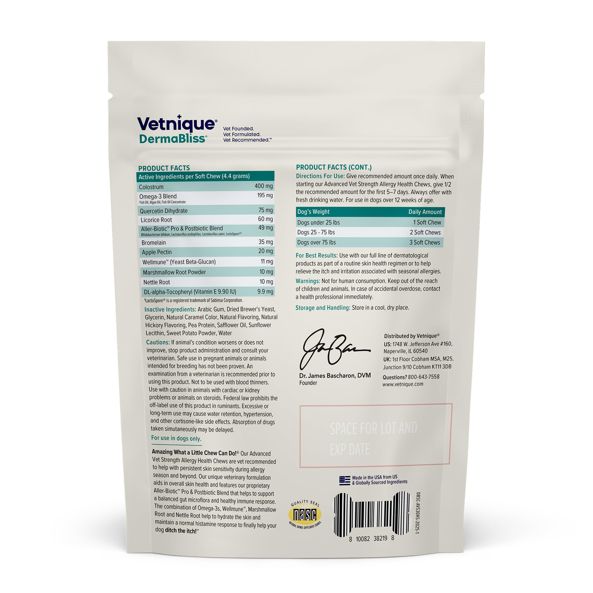 Vetnique DermaBliss - gommes appétentes pour peau saine et digestion.
