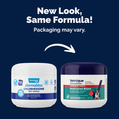 Vetnique Dermabliss texture douce pour nettoyer et déodoriser la peau.