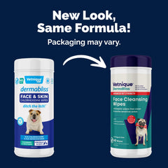 Lingettes Dermabliss Vetnique chlorhexidine pour plis du visage du chien