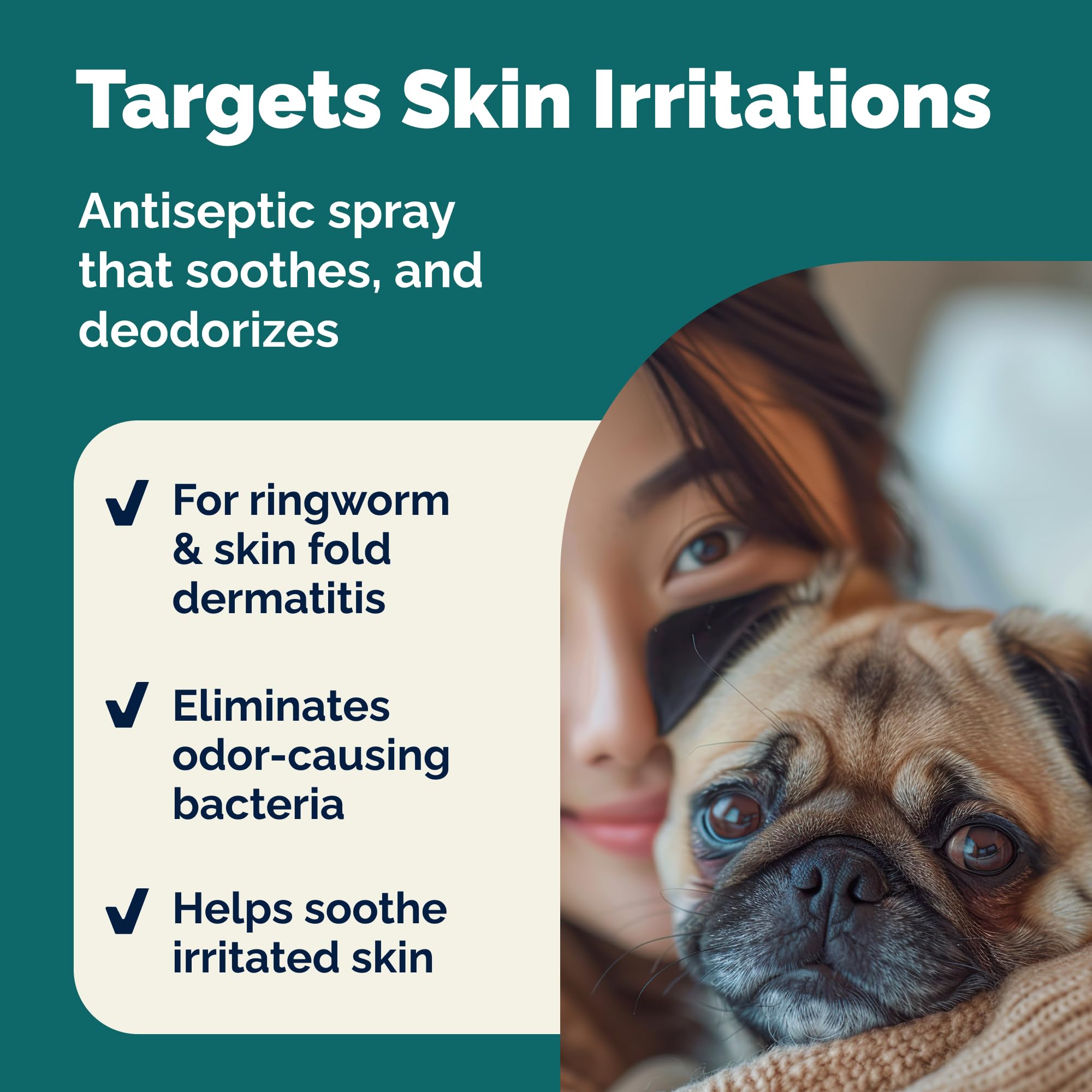 Peau irritée du chien traitée avec Vetnique DermaBliss.