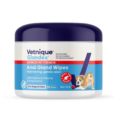Vetnique Glandex lingettes medicamenteuses pour chiens apaisent les glandes