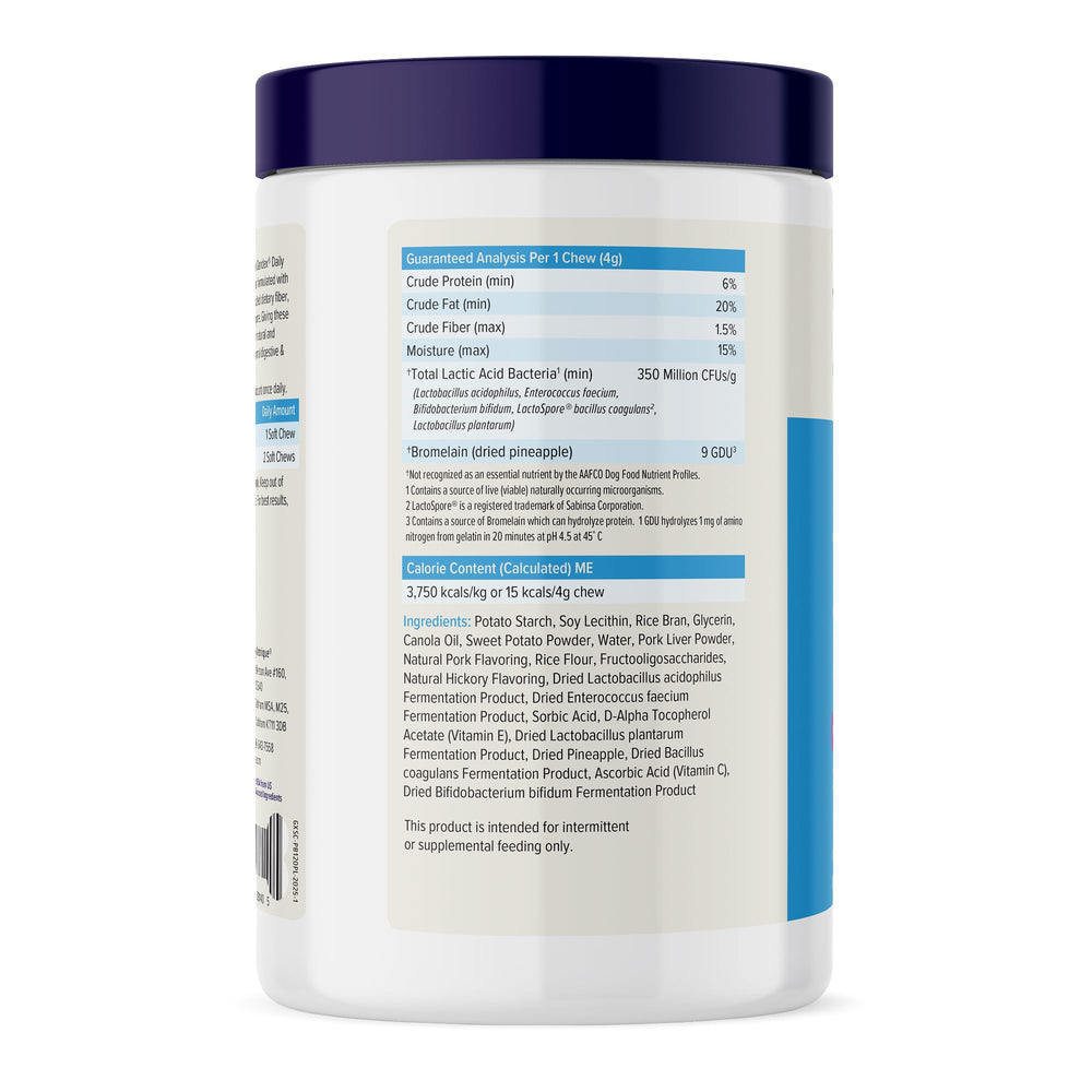 Glandex Vetnique – prébiotiques et probiotiques pour l'équilibre intestinal du chien.