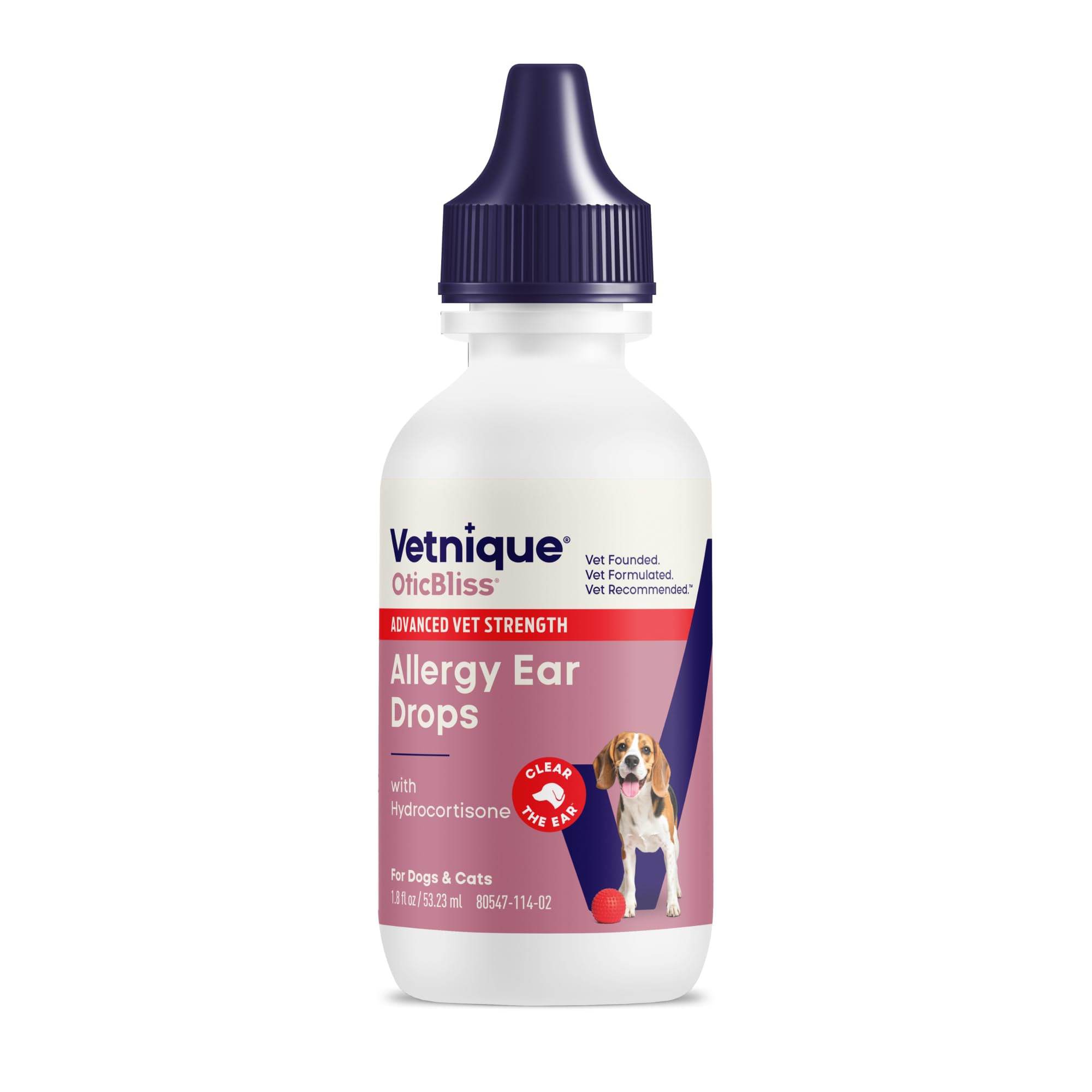 Vetnique Oticbliss flacon gouttes pour oreilles, traitement ciblé infections et démangeaisons.