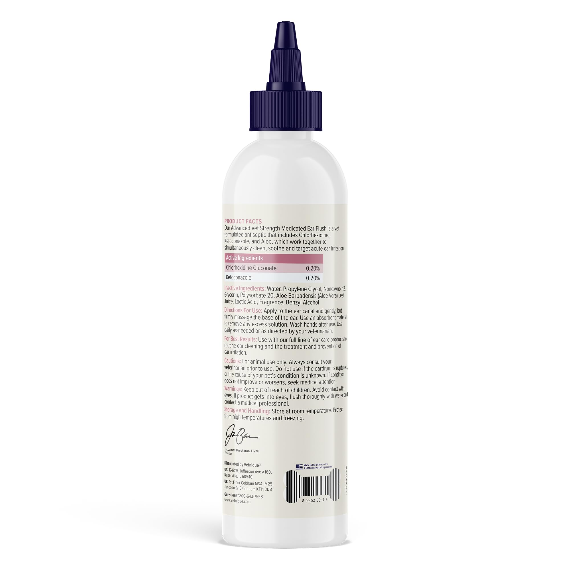 Vetnique Oticbliss ingredients-actifs-chlorhexidine-ketoconazole montre les actifs antifongiques et antibactériens.