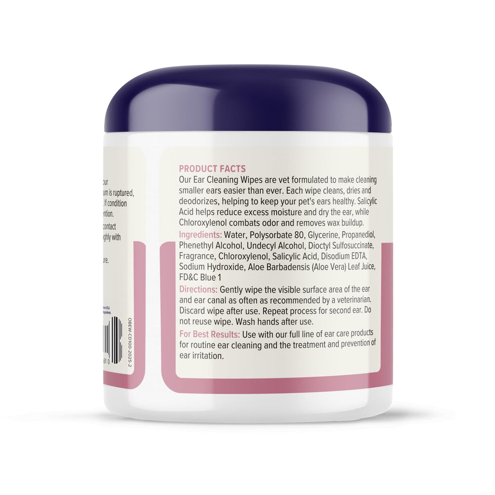 Lingettes Oticbliss Vetnique – séchage efficace des oreilles après le bain.