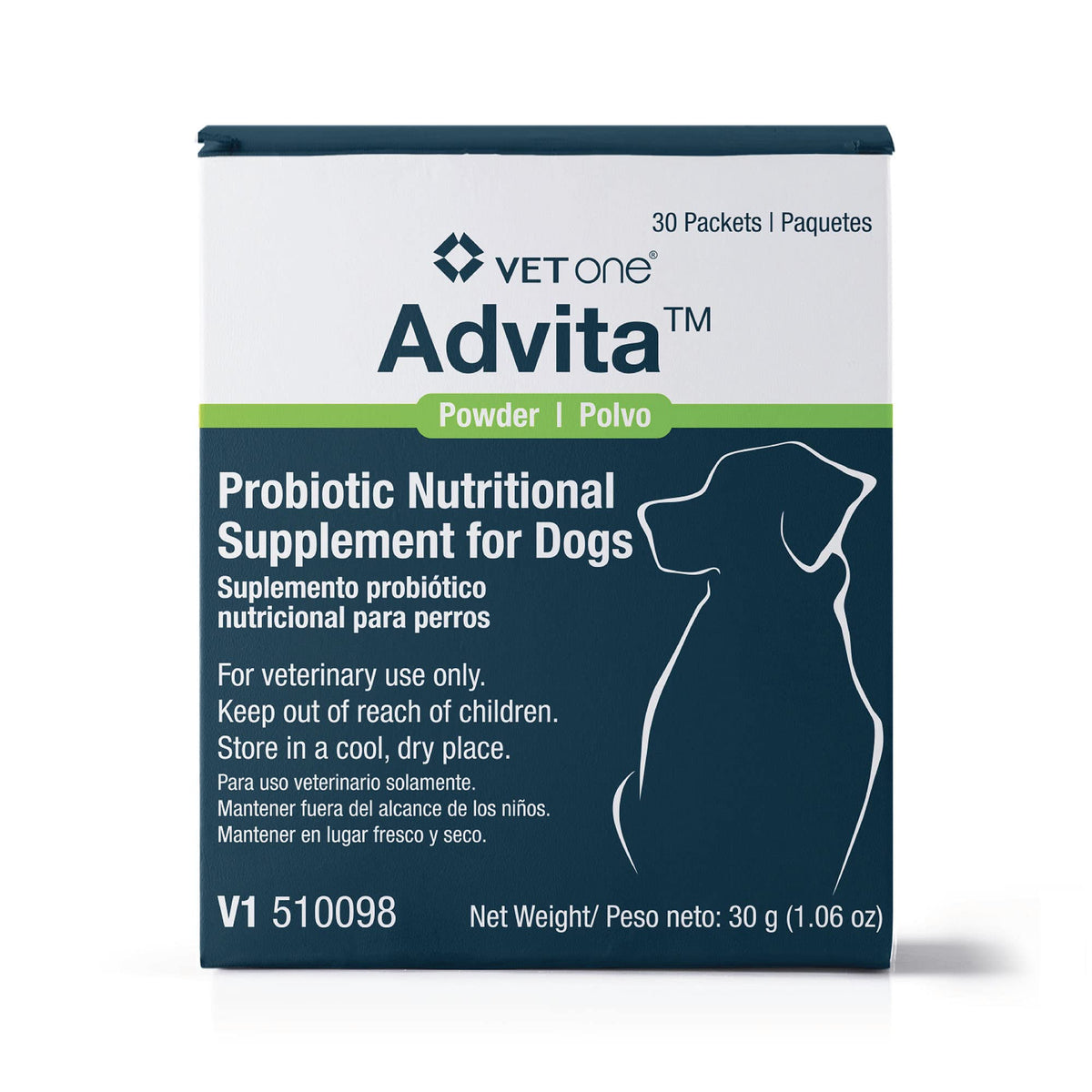 VetOne Advita, sachets probiotiques pour chien, soutien digestif quotidien.