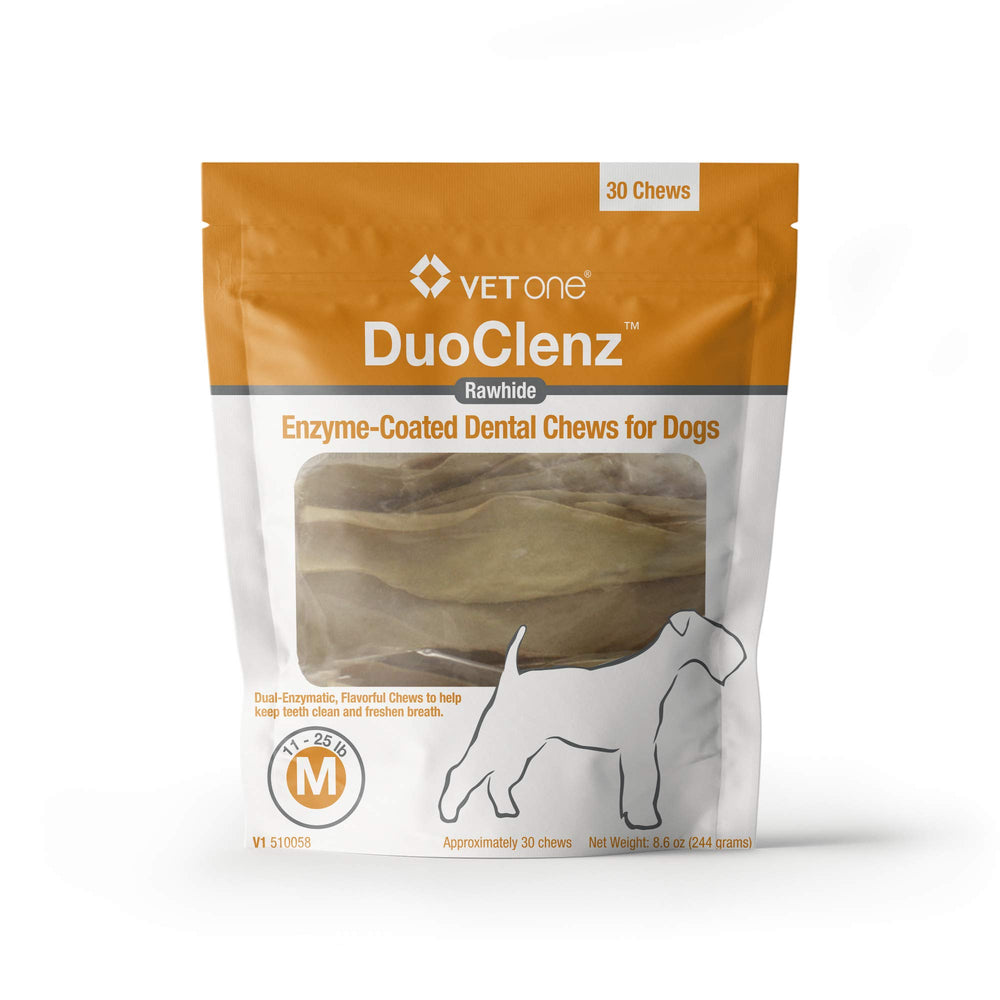 Vet One DuoClenz packshot montrant l’enrobage enzymatique prêt à l’emploi.