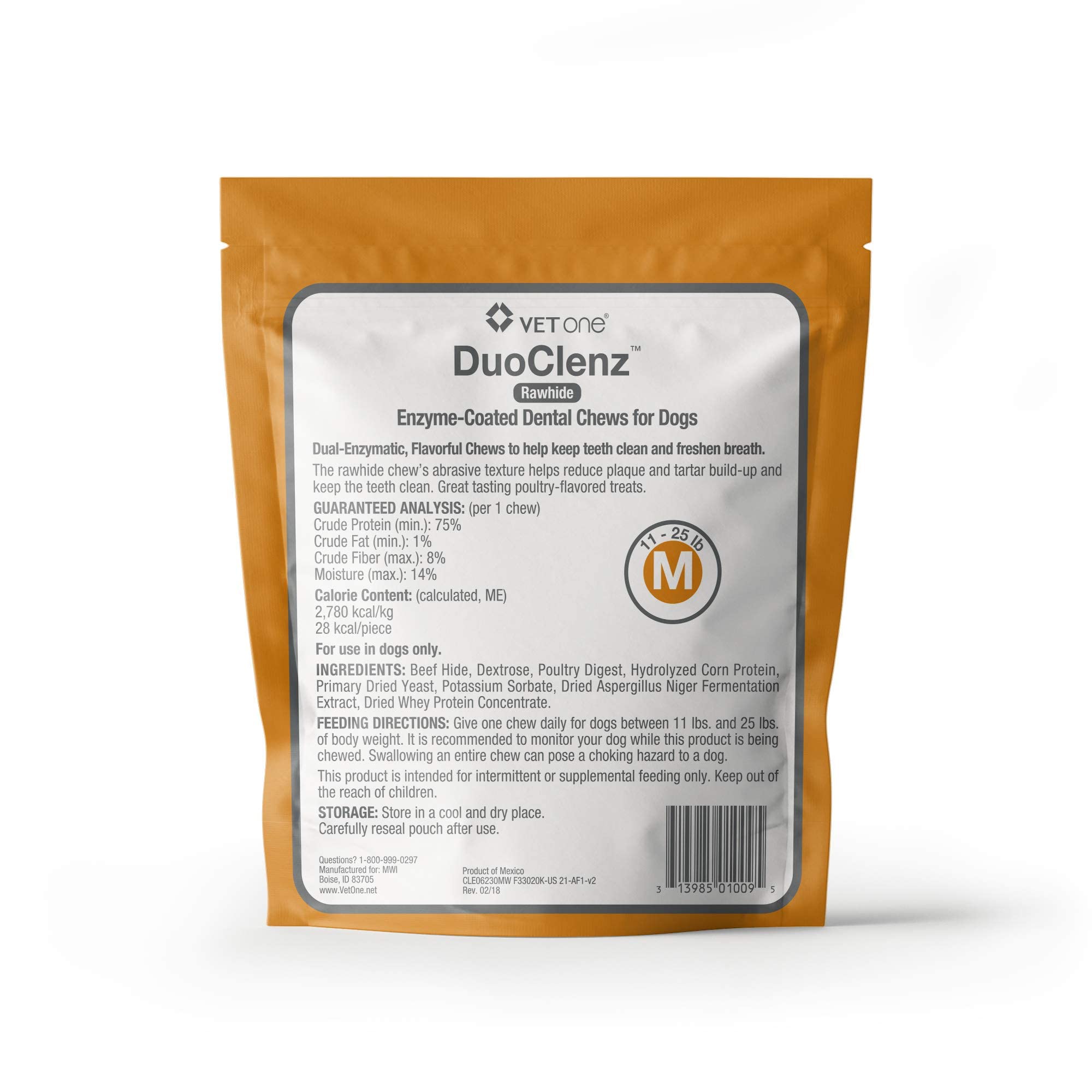 Utilisation quotidienne Vet One DuoClenz adaptée pour chien moyen.