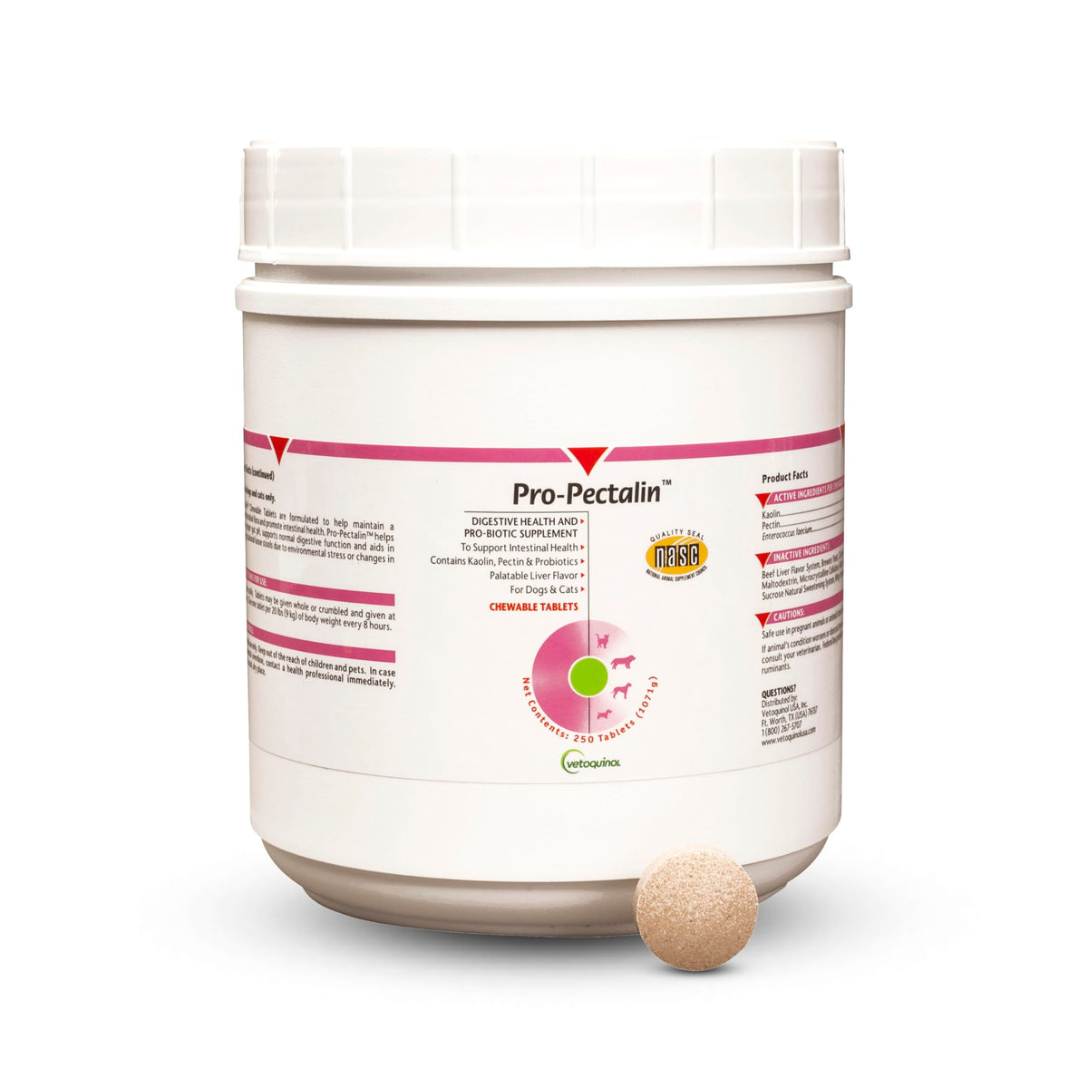 Vetoquinol Pro-Pectalin en boîte, comprimés faciles à administrer pour chiens et chats.