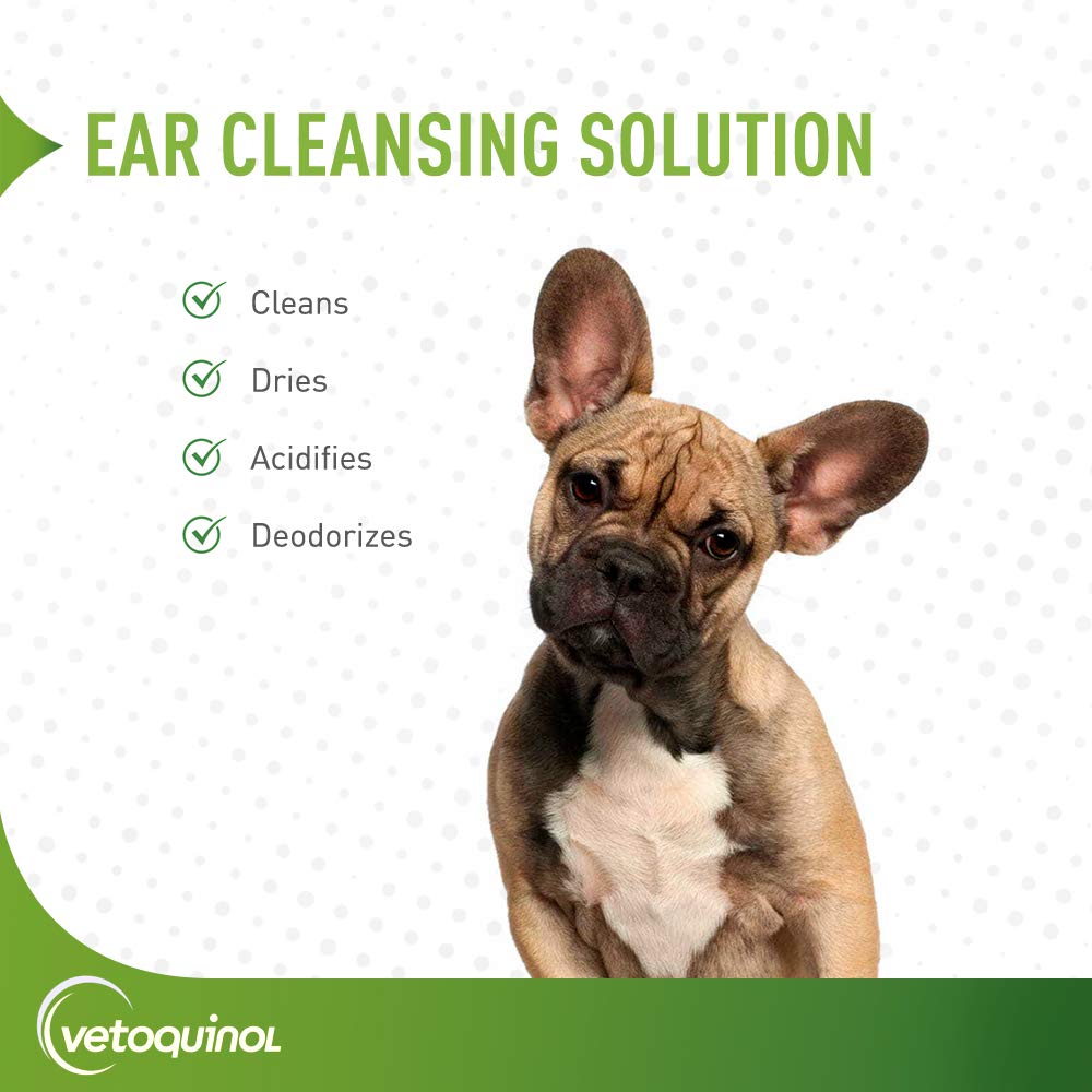 Vetoquinol application douce pour oreilles chien et chat, nettoyage en douceur.