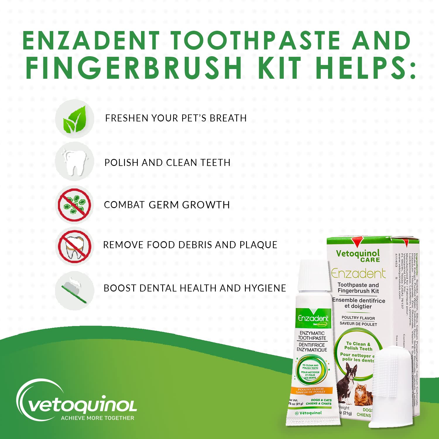 Dentifrice enzymatique volaille de Vetoquinol Enzadent pour soins dentaires