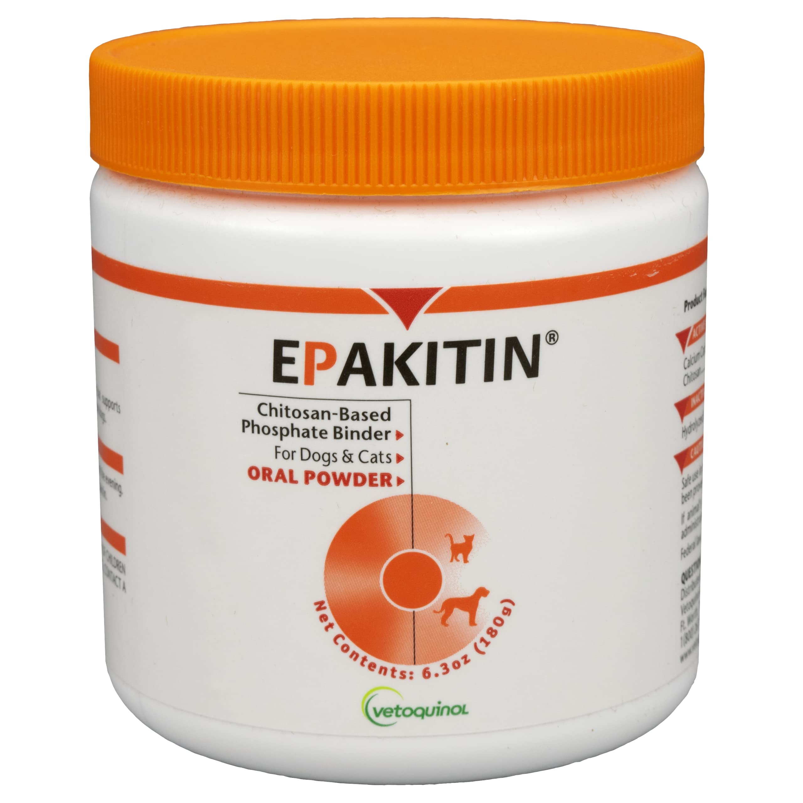 Vetoquinol Epakitin: bouteille 180 g prête à l’emploi, administration facile pour chiens et chats.