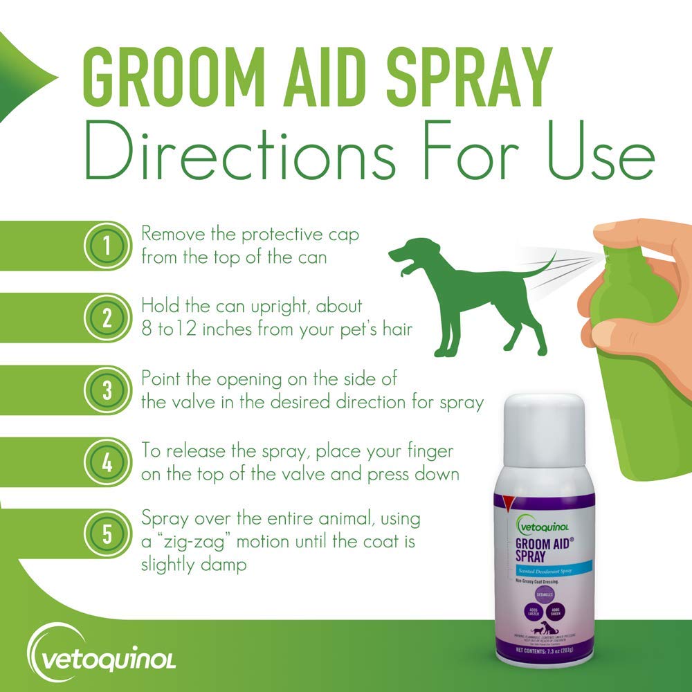 Vetoquinol Groom-Aid Detangler: absorption rapide, démêlage facilité après shampoing.