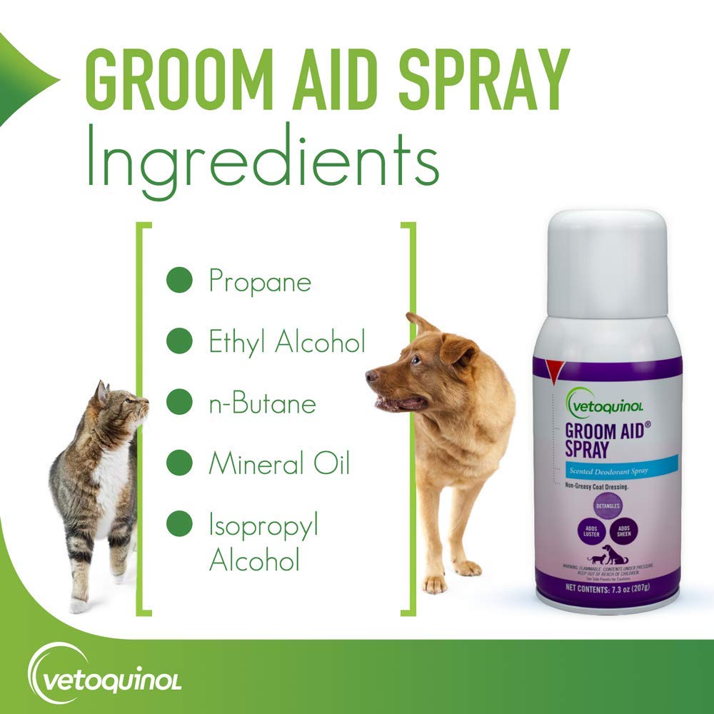 Vetoquinol Groom-Aid Detangler: odeur fraîche qui neutralise les odeurs après le toilettage.