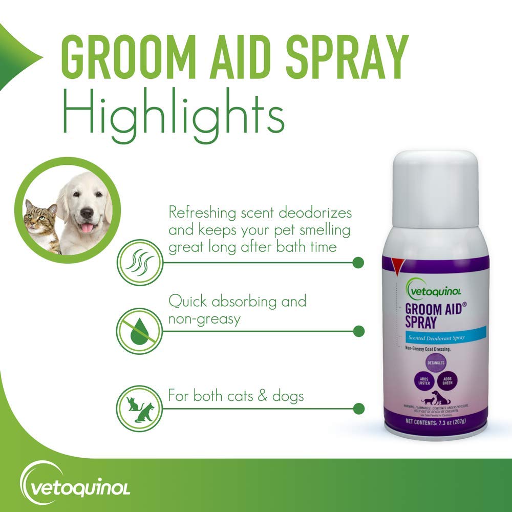 Vetoquinol Groom-Aid Detangler: poil-brillance-naturelle pour un pelage sain et soyeux.