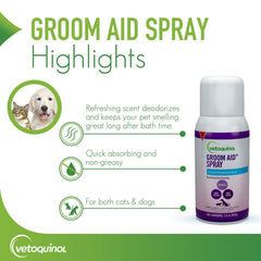 Vetoquinol Groom-Aid Detangler: poil-brillance-naturelle pour un pelage sain et soyeux.