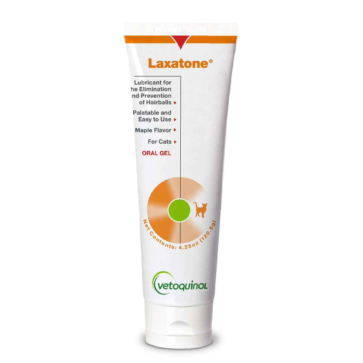 Vetoquinol Laxatone sur flacon érable pour chats, aide potentielle au passage des poils.