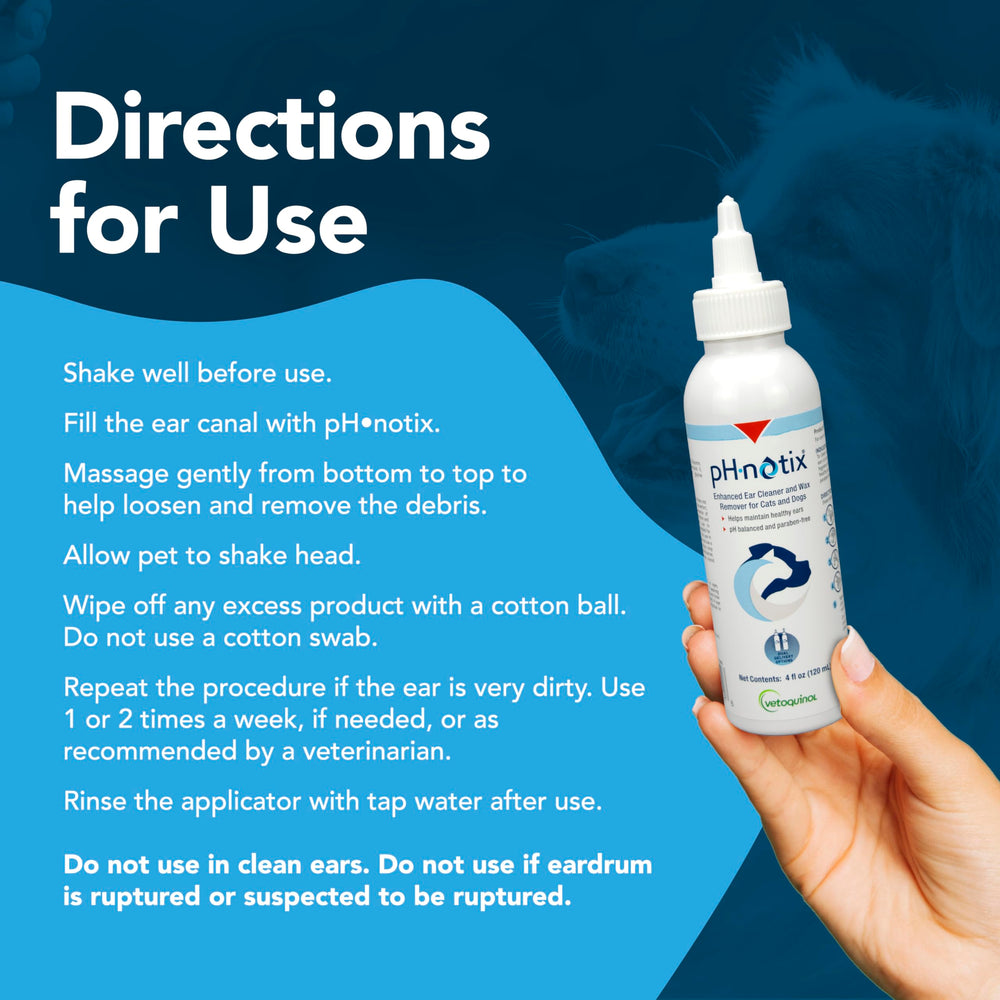 Vetoquinol pH•notix: douceur pour oreilles sensibles chez chiens et chats.