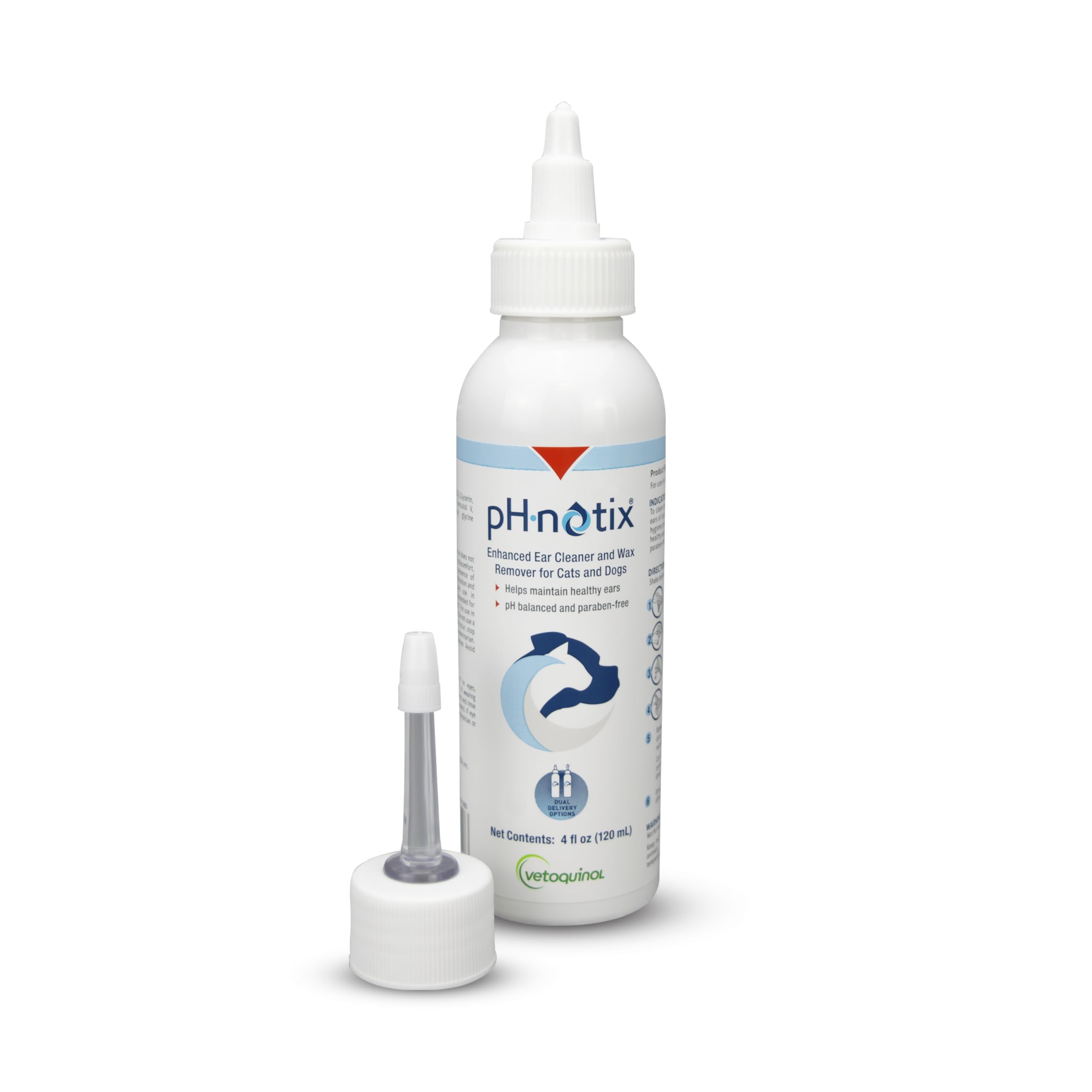 Vetoquinol pH•notix: flacon gouttes pour entretien régulier des oreilles.