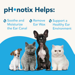 Vetoquinol pH•notix: gouttes en action pour nettoyer délicatement les oreilles.