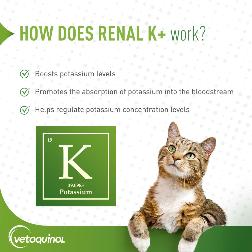 Vetoquinol Renal K+ gel arôme érable: goût agréable pour faciliter l'administration.