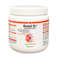 Vetoquinol Renal K+ poudre pot: soutien potentiel des niveaux potassium chez chiens et chats.