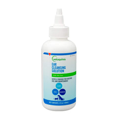 Vetoquinol solution-nettoyage-oreilles, flacon 4 onces, nettoie et déodorise les oreilles externes.