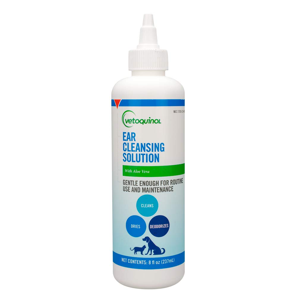 Solution Vetoquinol nettoyant les oreilles chien et chat, propreté douce.