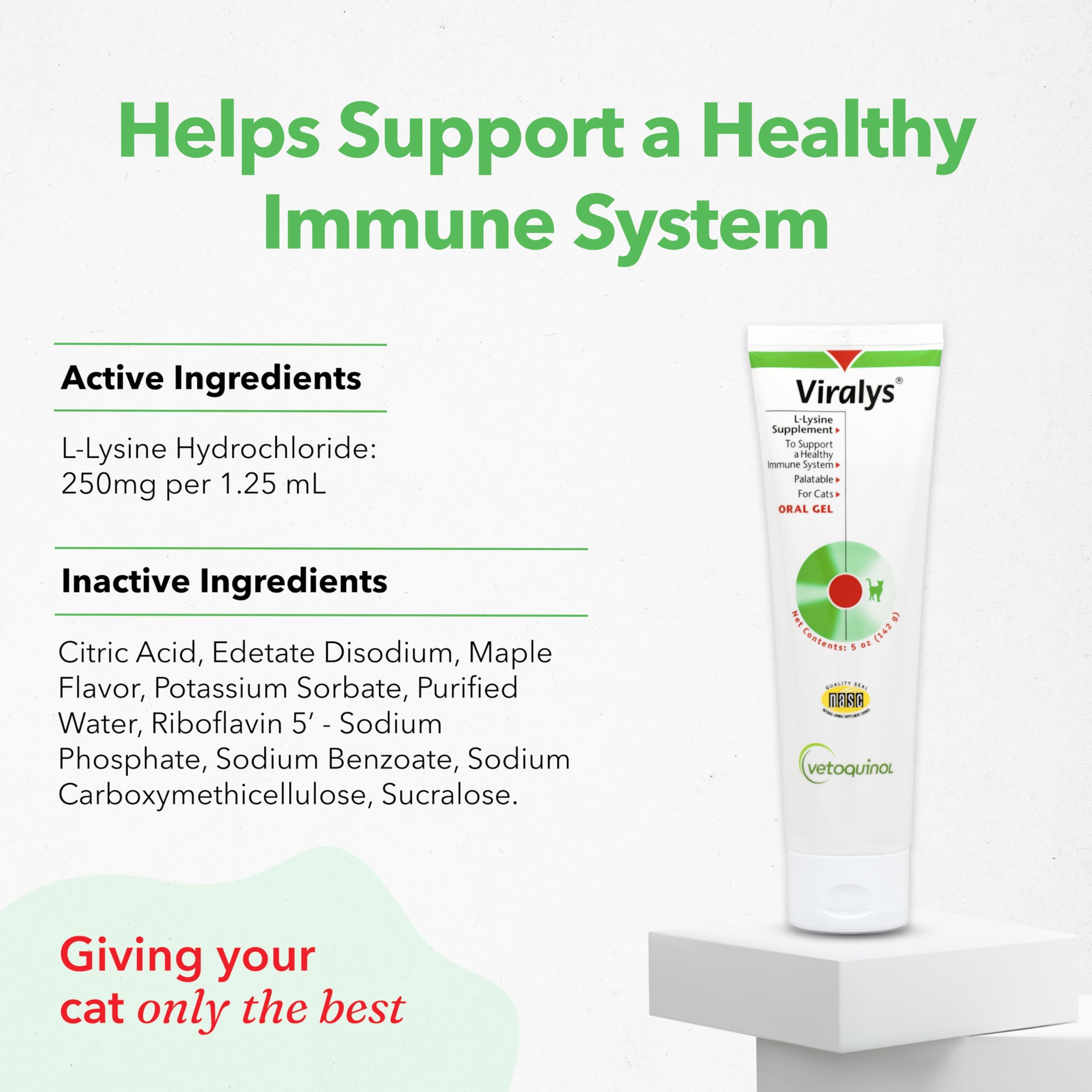 Vetoquinol Viralys, seringue d’application lysine, dose recommandée pour chats et chatons
