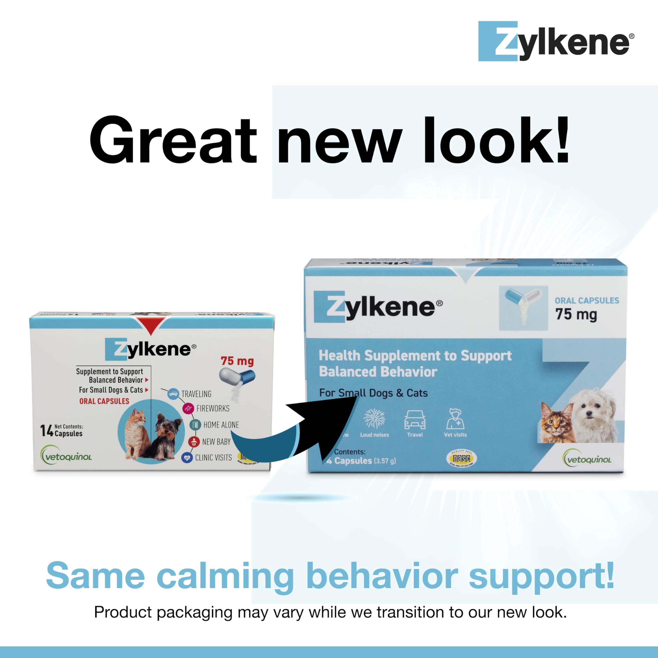 Capsule Zylkene ouverte dans l'aliment pour chien ou chat, administration facile.