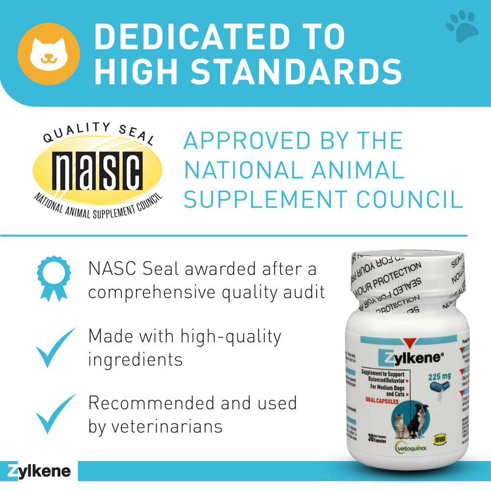 Ingrédients naturels et sans lactose pour chiens sensibles avec Zylkene.