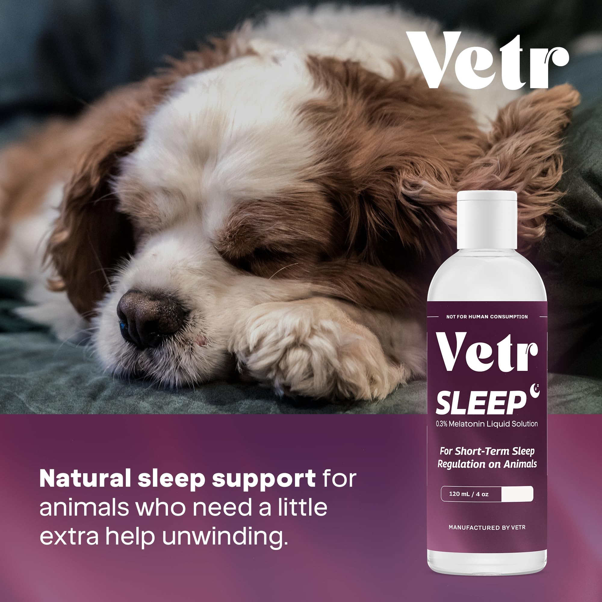 Étiquette Fabriqué aux États-Unis sur le pack Vetr Sleep