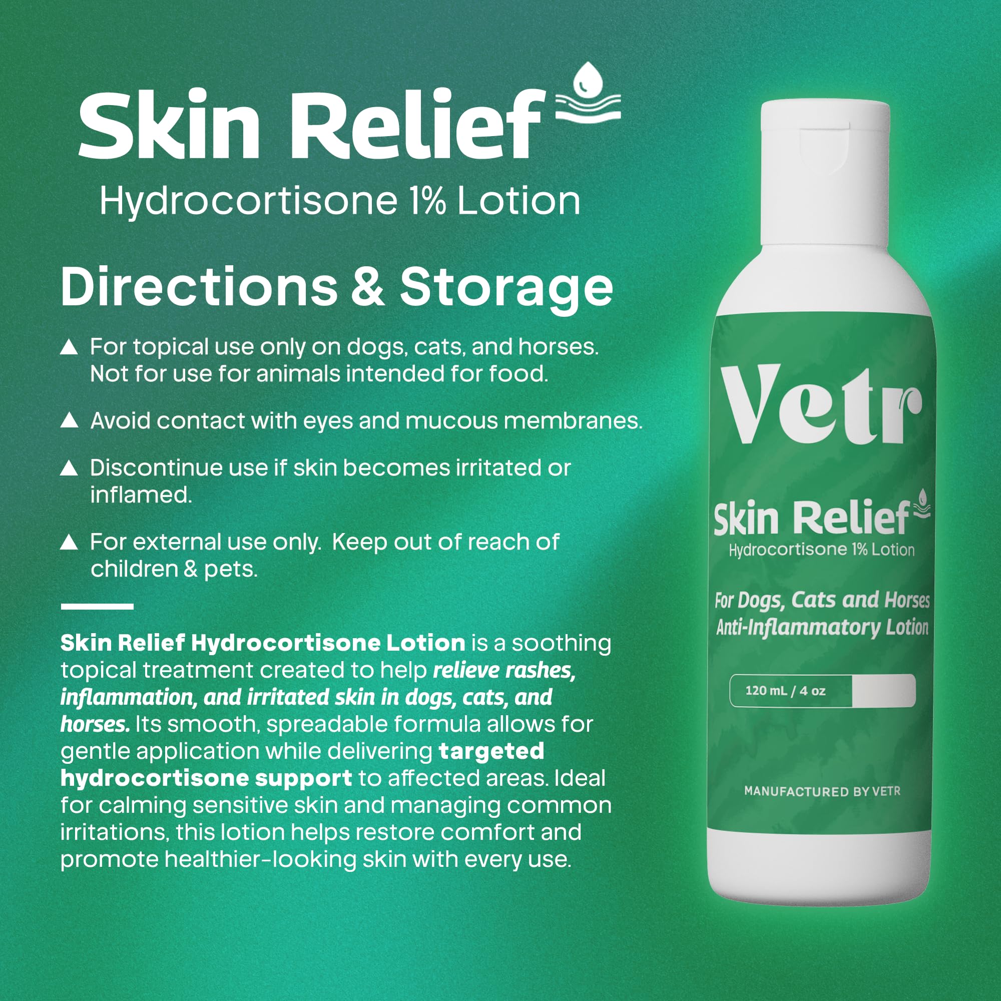 Zones irritées du chien traitées localement avec Vetr Skin Relief