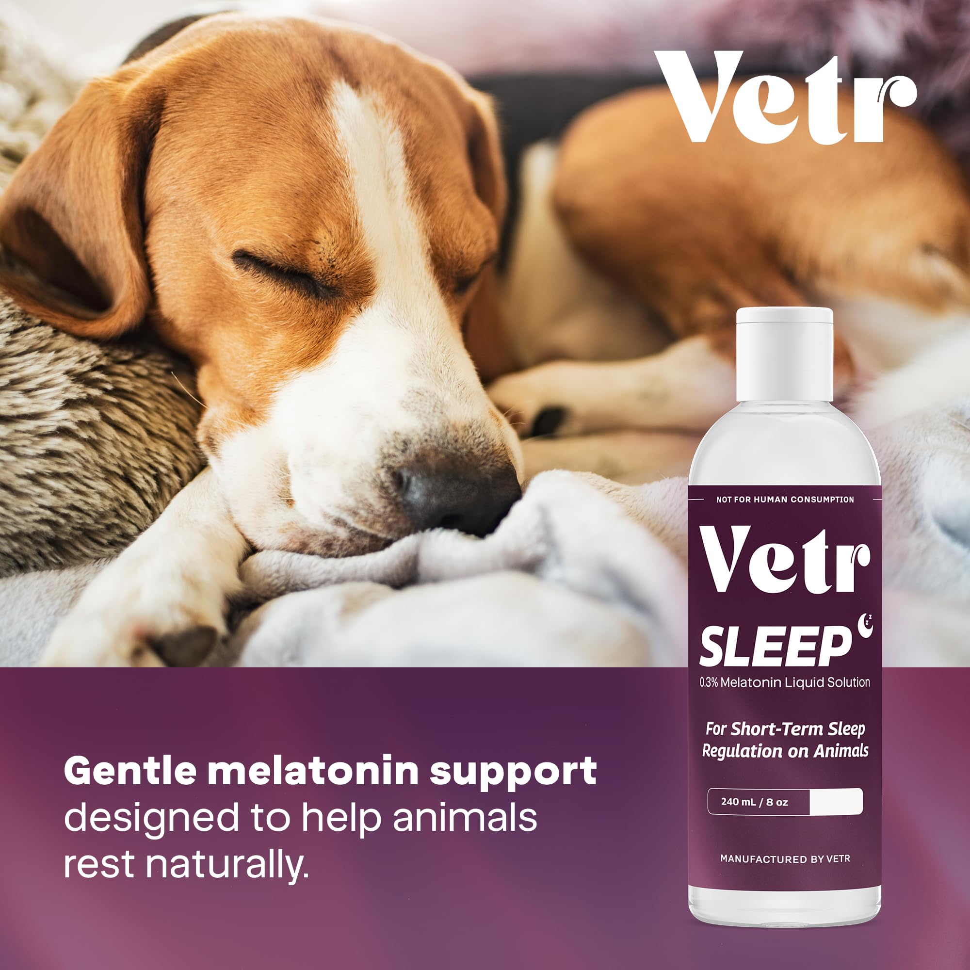 Utilisation rapide avec nourriture ou directement dans la gamelle, VETR Sommeil.