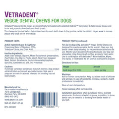 Vetradent Veggie : texture masticatoire pour nettoyer les dents et gencives.