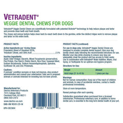 Texture moelleuse des Vetradent Veggie Dental Chews favorise une mastication prolongée.